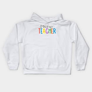 Rainbow Piano Teacher Kids Hoodie